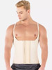 Premium Latex Waist Trainer Beige Men, 3 Hooks Adjustable Shoulder Strap Vest